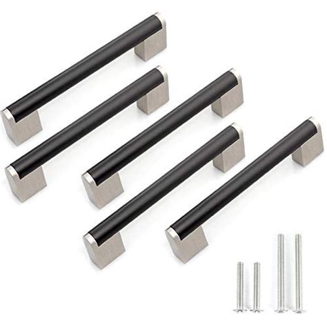 stainless steel and black matte finish two tone cabinet pulls|20 Two.